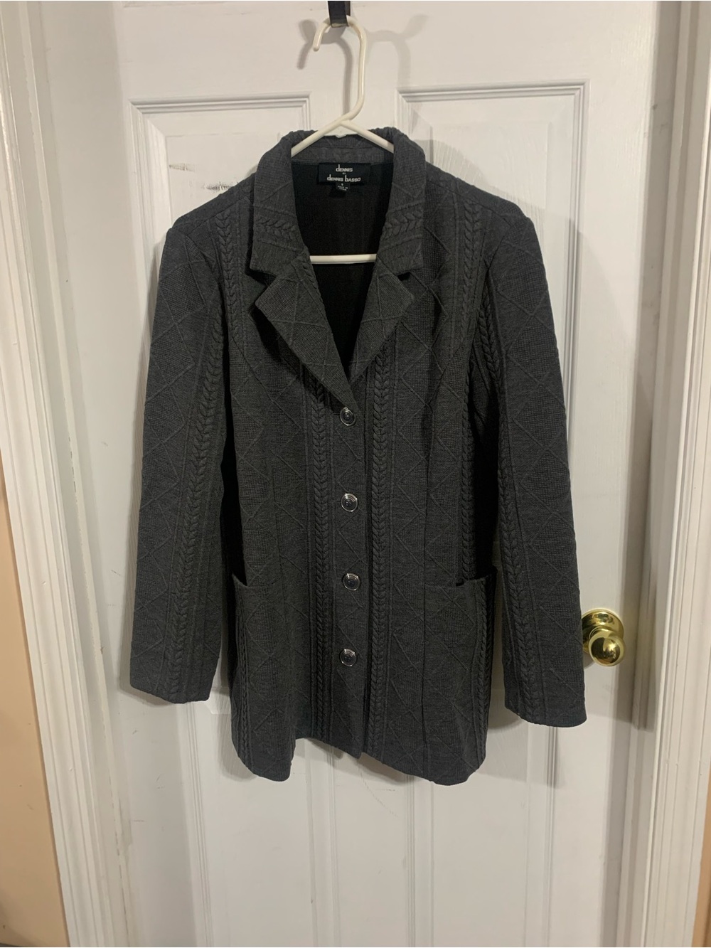 Charcoal Quilted Knit Blazer